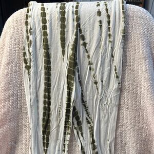 Fashion Nova Green and White Tie-Dye Pants